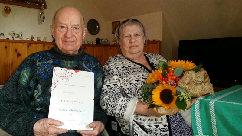 Blumenstrauß an Eva und Otto Graner