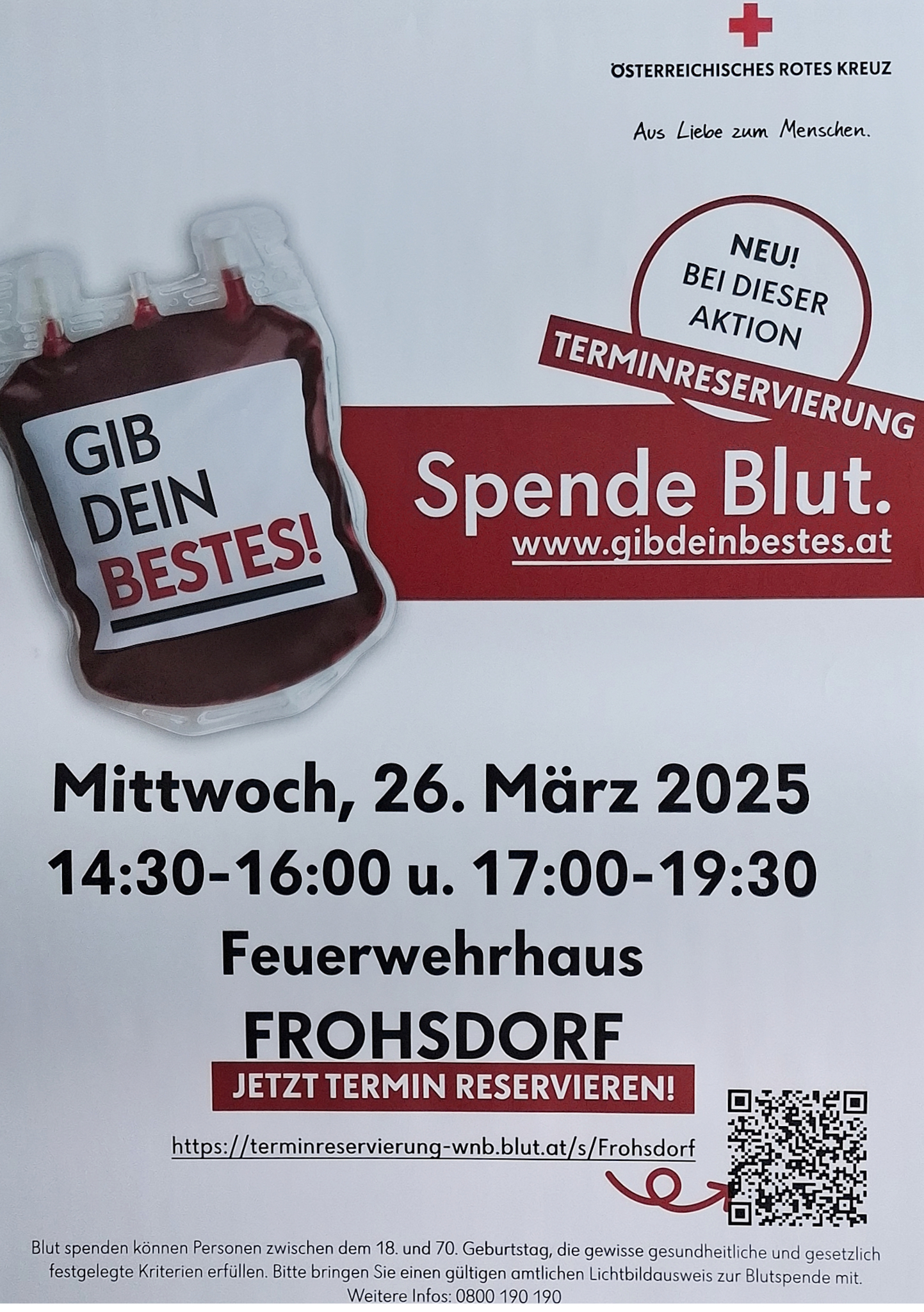 Blutspenden am 26.03.2025