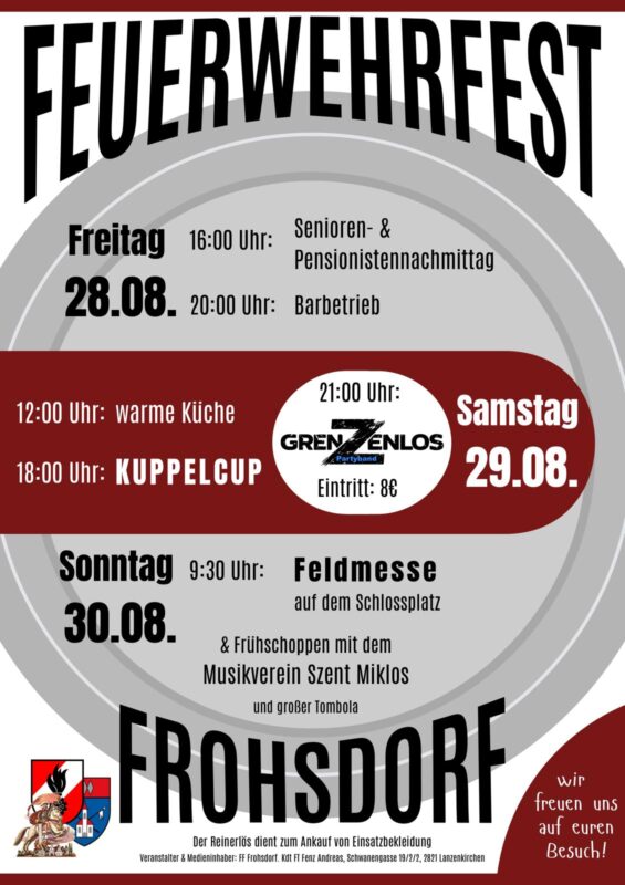 Festplakat Feuerwehrfest Frohsdorf