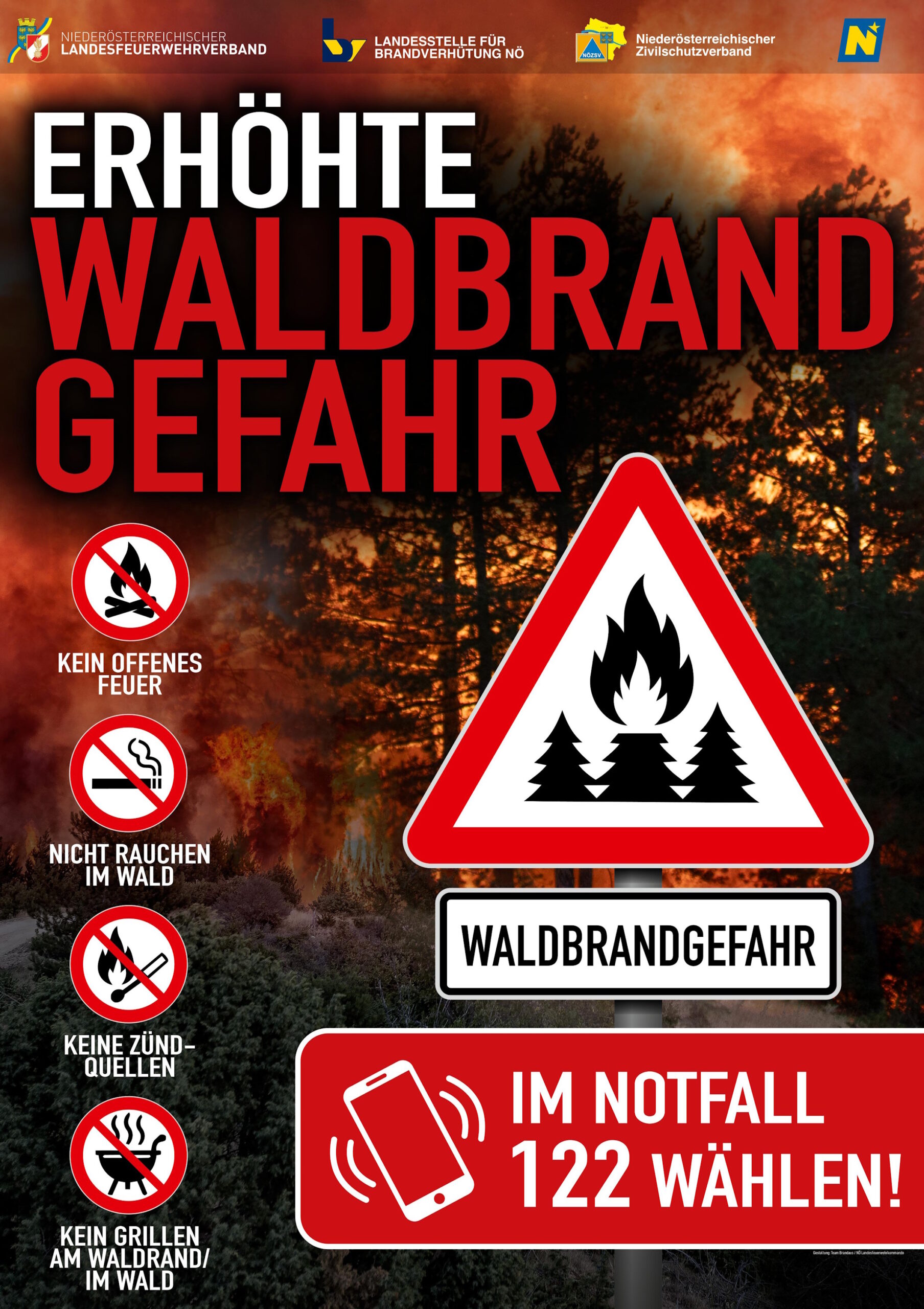 Achtung: Erhöhte Waldbrandgefahr in Niederösterreich